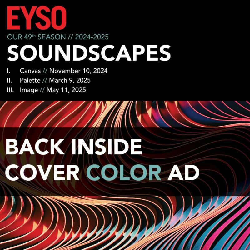 3 Concerts Back Inside Cover Color Ad (only one available)