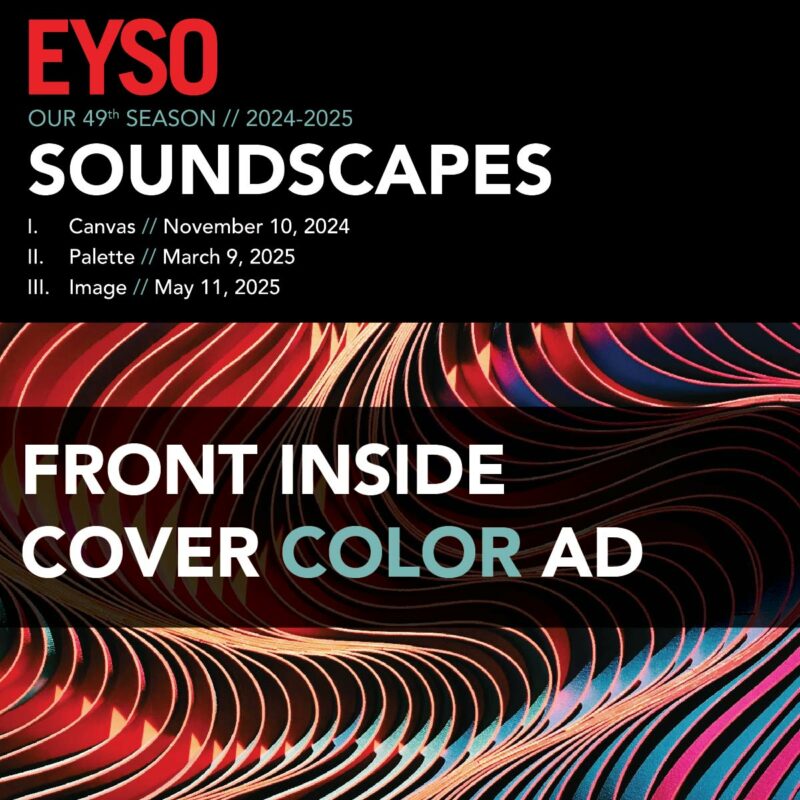 3 Concerts Front Inside Cover Color Ad  (only one available)