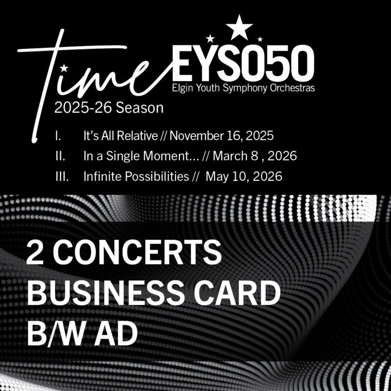 2 Concerts Business Card B/W Ad
