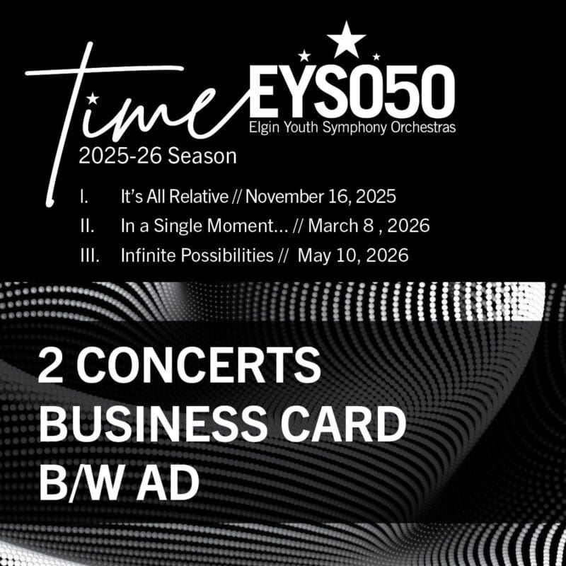 2 Concerts Business Card B/W Ad